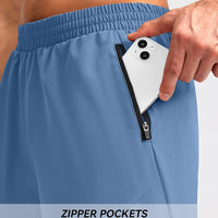 Men'S Workout Running Shorts 7"/5"/9" Lightweight Gym Athletic Shorts for Men with Zipper Pockets