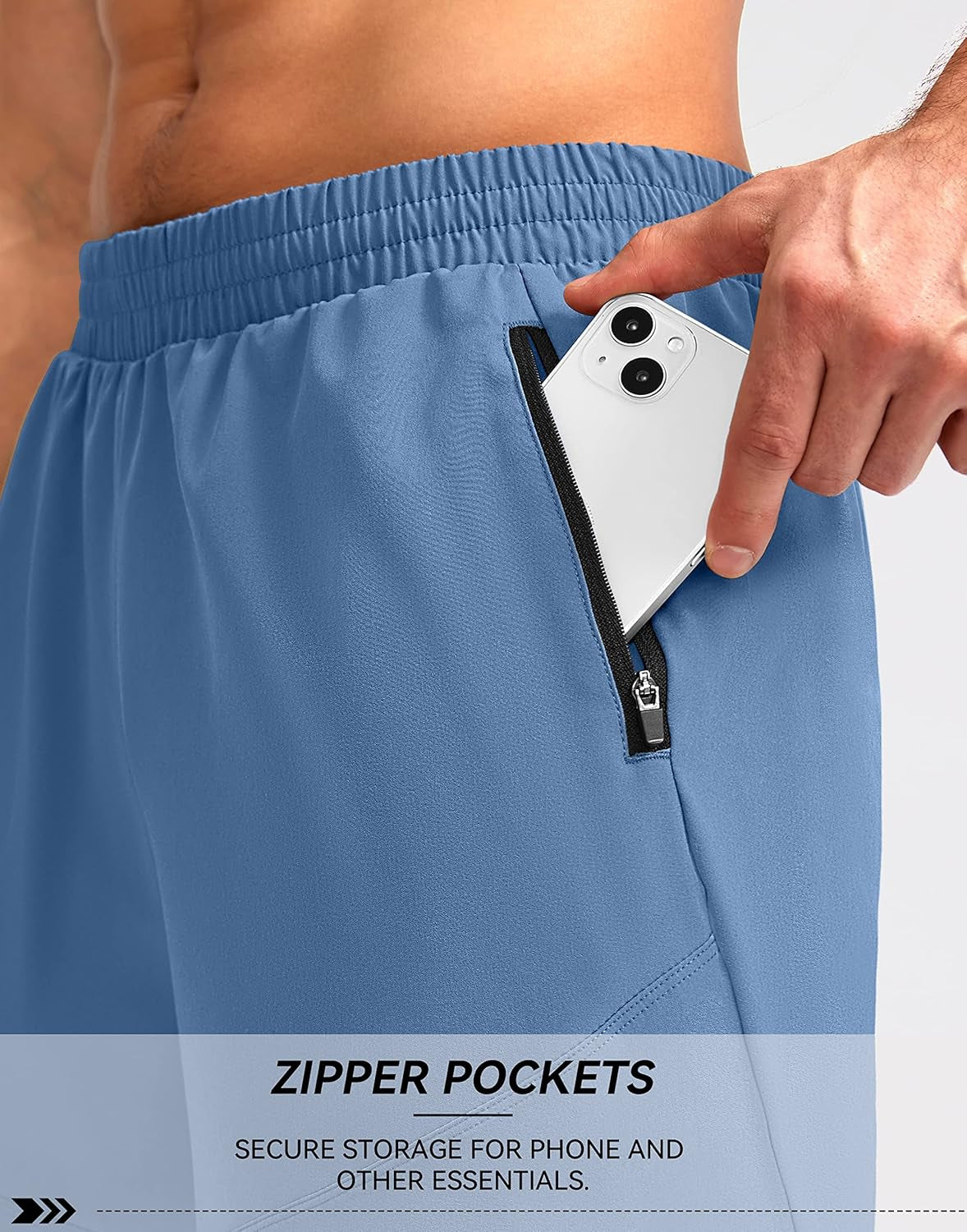 Men'S Workout Running Shorts 7"/5"/9" Lightweight Gym Athletic Shorts for Men with Zipper Pockets
