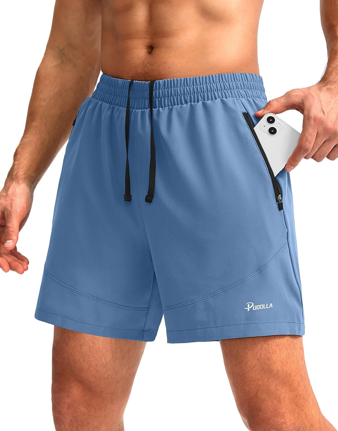 Men'S Workout Running Shorts 7"/5"/9" Lightweight Gym Athletic Shorts for Men with Zipper Pockets