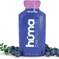 Huma Chia Energy Gel, Blueberries, 12 Gels - Premier Sports Nutrition for Endurance Exercise