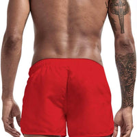 Men'S Gym Workout Shorts, 3" Bodybuilding Running Shorts, 3 Inch Athletic Gym Shorts with Zipper Pockets Red