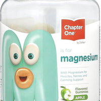 Chapter One Magnesium Gummies - Supports Calm for Kids - Chewable Magnesium Supplement Gummies to Support Muscle Function - Kosher, Dairy-Free & Gluten-Free - Apple, 60 Count