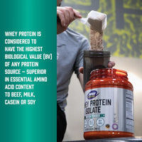 NOW Foods Sports Nutrition, Whey Protein Isolate, 25 G with Bcaas, Unflavored Powder, 1.2-Pound